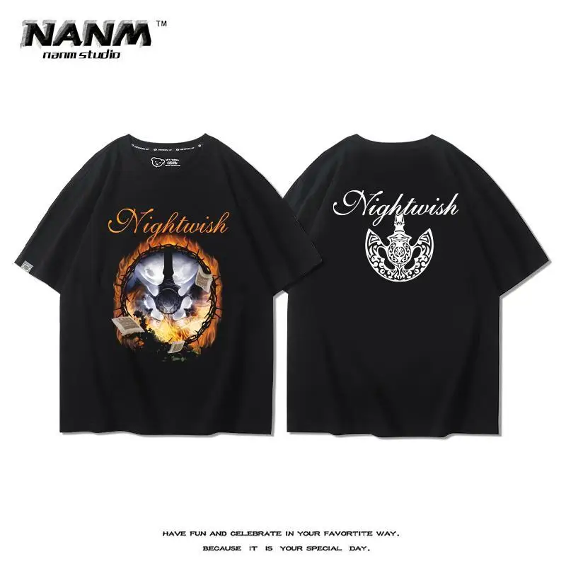 Sunset Carol Nightwish Nightwish Metal Band Peripheral Short Sleeve Men's Summer Metal Versatile Casual T-Shirt