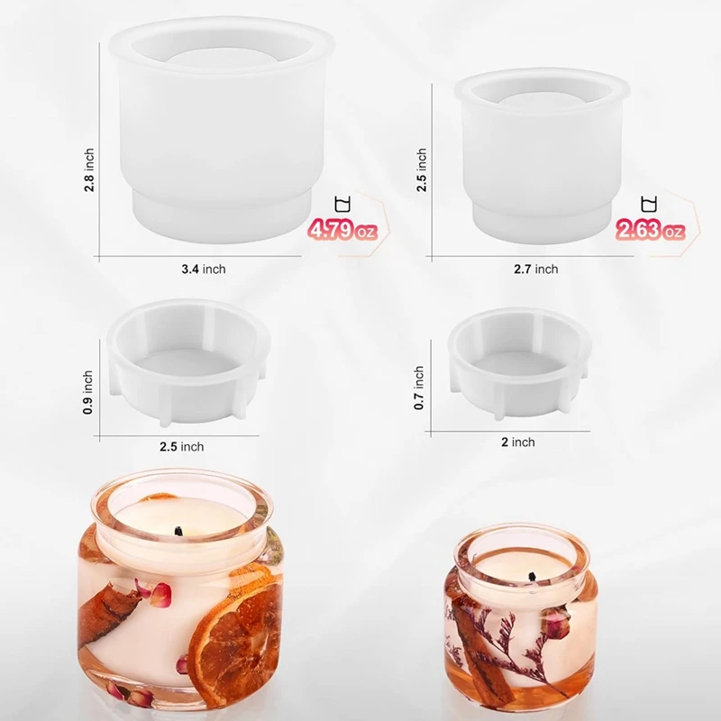 Силиконовая форма для банок Силиконовая форма для банок, форма для банки из смолы с крышками, 2 комплекта