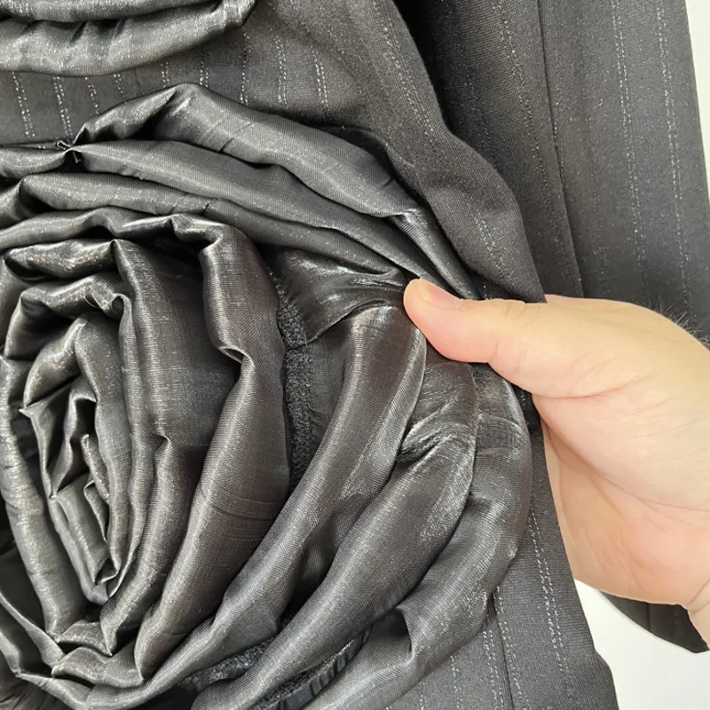 WVGA ربيع الخريف جديد رجل المد ثلاثي الأبعاد زهرة العصرية دعوى معاطف المتخصصة مخطط عادية كم طويل بليزرات Ins W12806