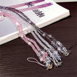 Artificial crystal neck necklace buckle lanyard U disk work card mobile cell phone chain straps keychain phone hang rope