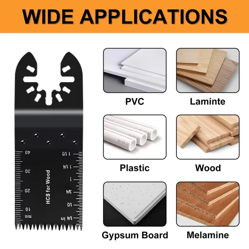 34mm Multitool Cutting Blades, 10-500Pcs Oscillating Saw Blades Set for Wood Metal, Fits Dremel Milwaukee Renovator