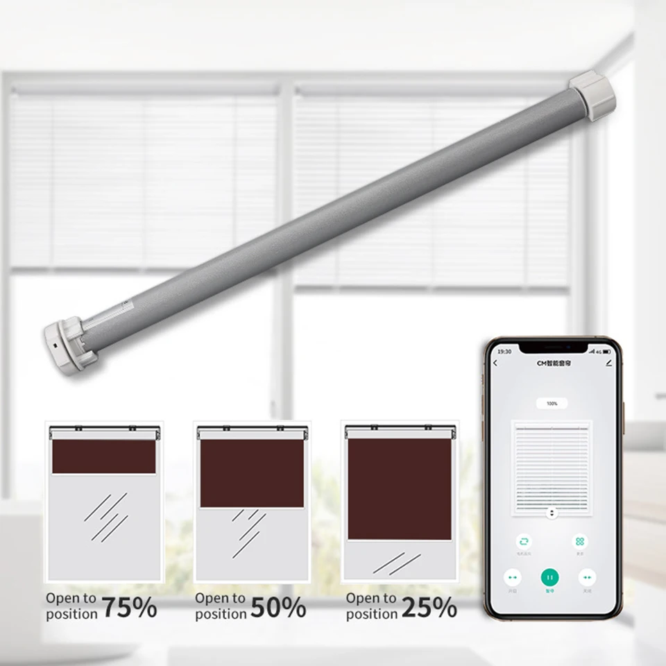 Imagem -04 - Tuya Wifi Rolando Motor Tubular Inteligente Rf433 Controle Remoto App e Controle de Voz Alexa Google Home 38 mm Tube Gm25teq 1.1n