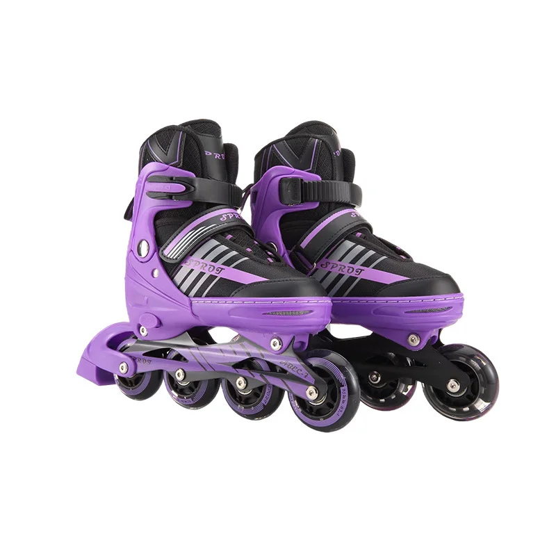 Boys and girls beginners single-row roller skates flash roller skates single-row children roller skates.