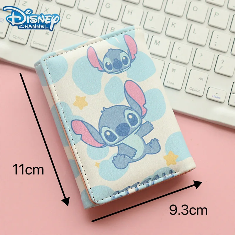 Disney Stitch 3 Fold Wallet Cartoon Cute Lilo & Stitch Short Wallet ID Card Bank Card Holder Children\'s Coin Purse Birthday Gift