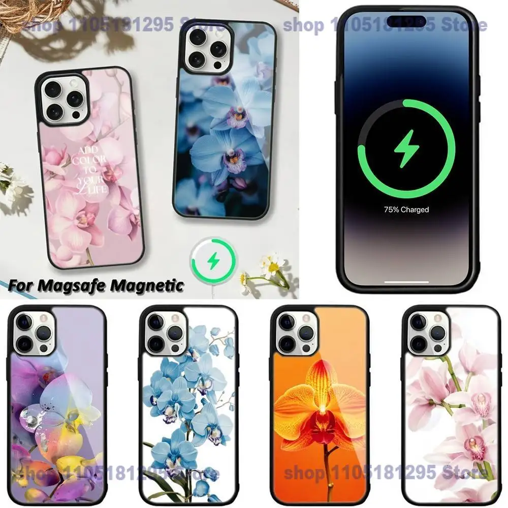 

Elegant Pink and Blue Orchid Phone Case For iPhone 17,16,15,14,13,12,11,Plus,Pro,Max,Mini Magsafe Magnetic Wireless Charging