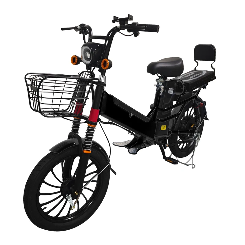 OME, 20Inch Fat Tire Long Range Cargo Electric Bike Folding Shelves Delivery Ebike 350W Dual Lithium Battery Electric Bicycle