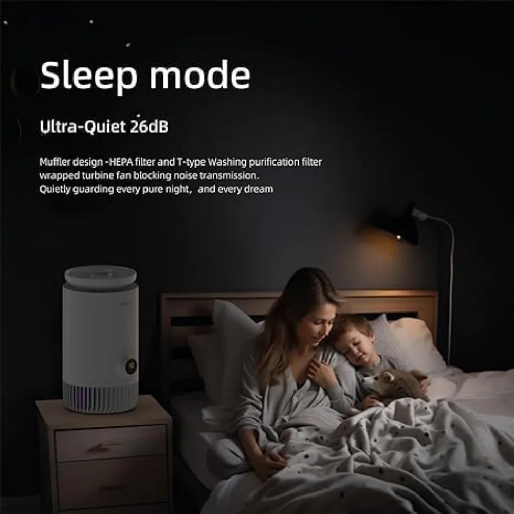 2-in-1 air purifier and evaporative combination for bedroom, H13 true HEPA filter, cooling mist free air humidifier evaporative