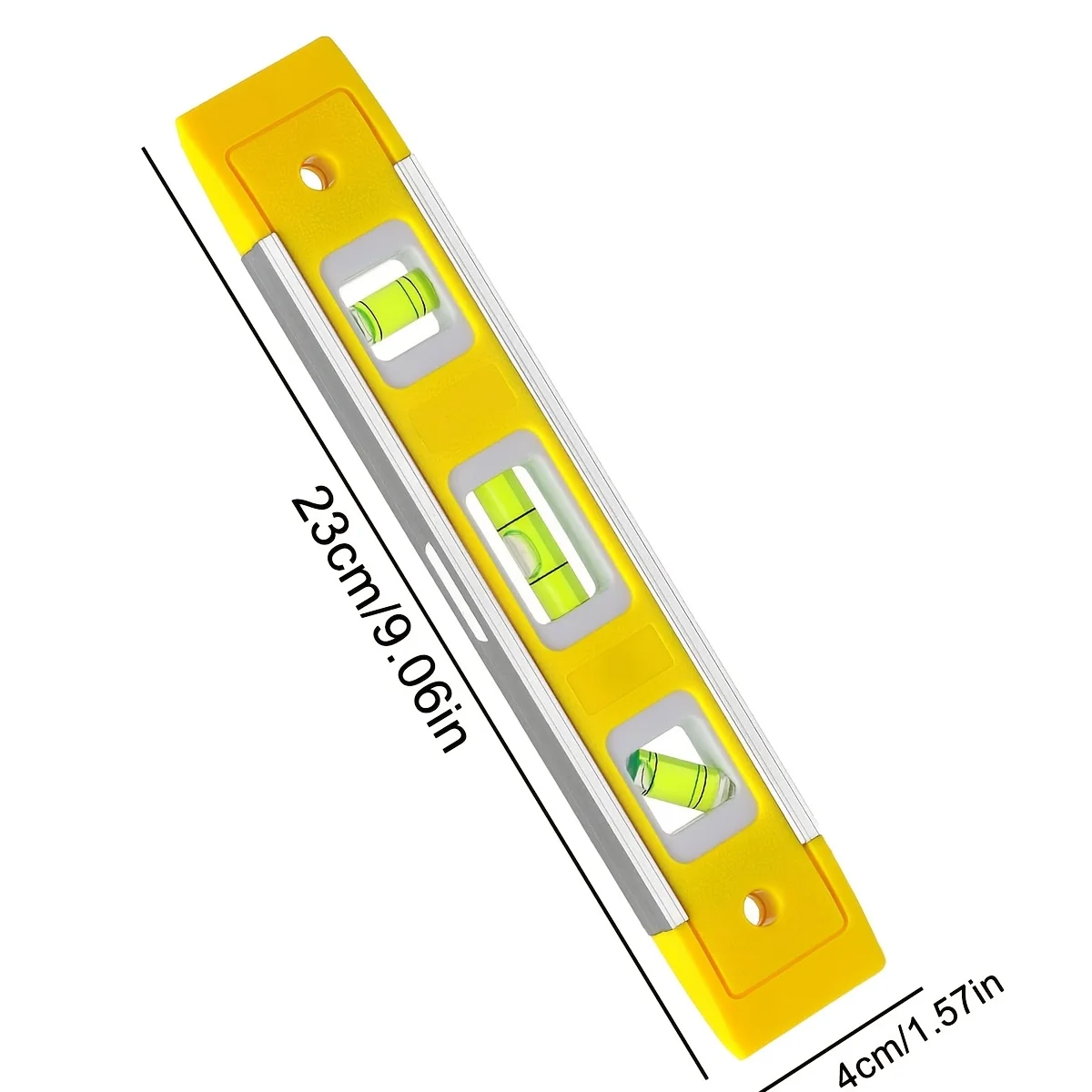 مستوى طوربيد 9 بوصة، مستوى الصندوق المغناطيسي مع 45 ° /90 ° /180 °   فقاعات، أداة مستوى الفقاعات المقاومة للصدمات للقياس