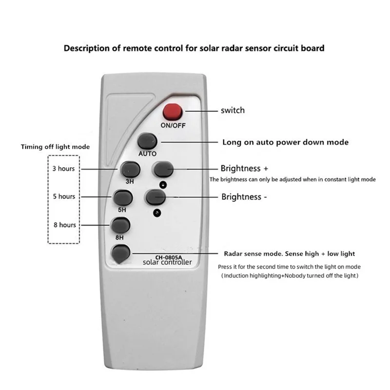 B04C-Solar Street Light Driver Board 3.2V 3.7V With Remote Control Solar LED Driver Board Human Body Induction Solar Light Circu