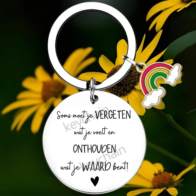 Dutch Motivational Keychain Pendant Sister Girlfriend Gift Daughter Key Chain Inspirational Gift Bestie Gift