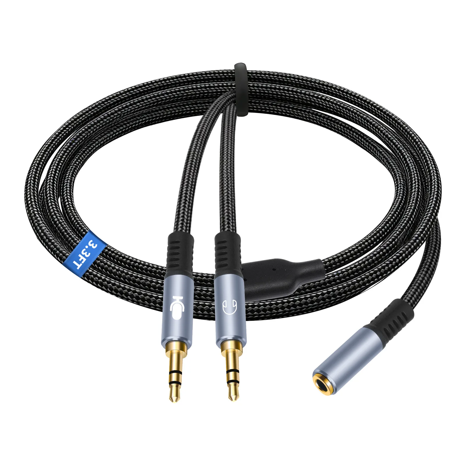 3.5mm Male to Dual Female Audio Splitter Adapter for Connecting Two For Headphones to One Audio Without Signal Switching