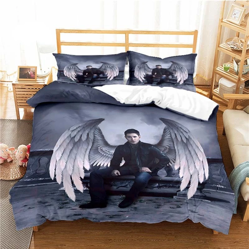 Supernatural Pattern Duvet Cover Set Bedding for Aldult Kids Bed Set Game Quilt Cover Comforter Cover Bedding Set