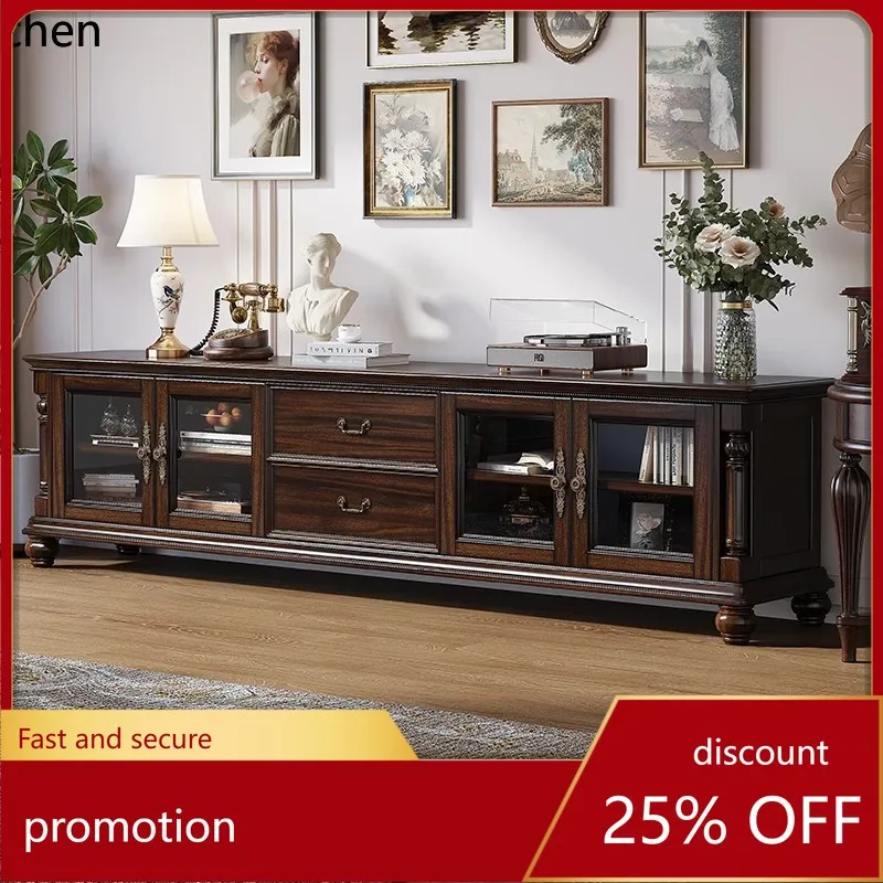 HXL TV Cabinet Solid Wood Wall-Mounted Storage Cabinet Floor Storage Cabinet