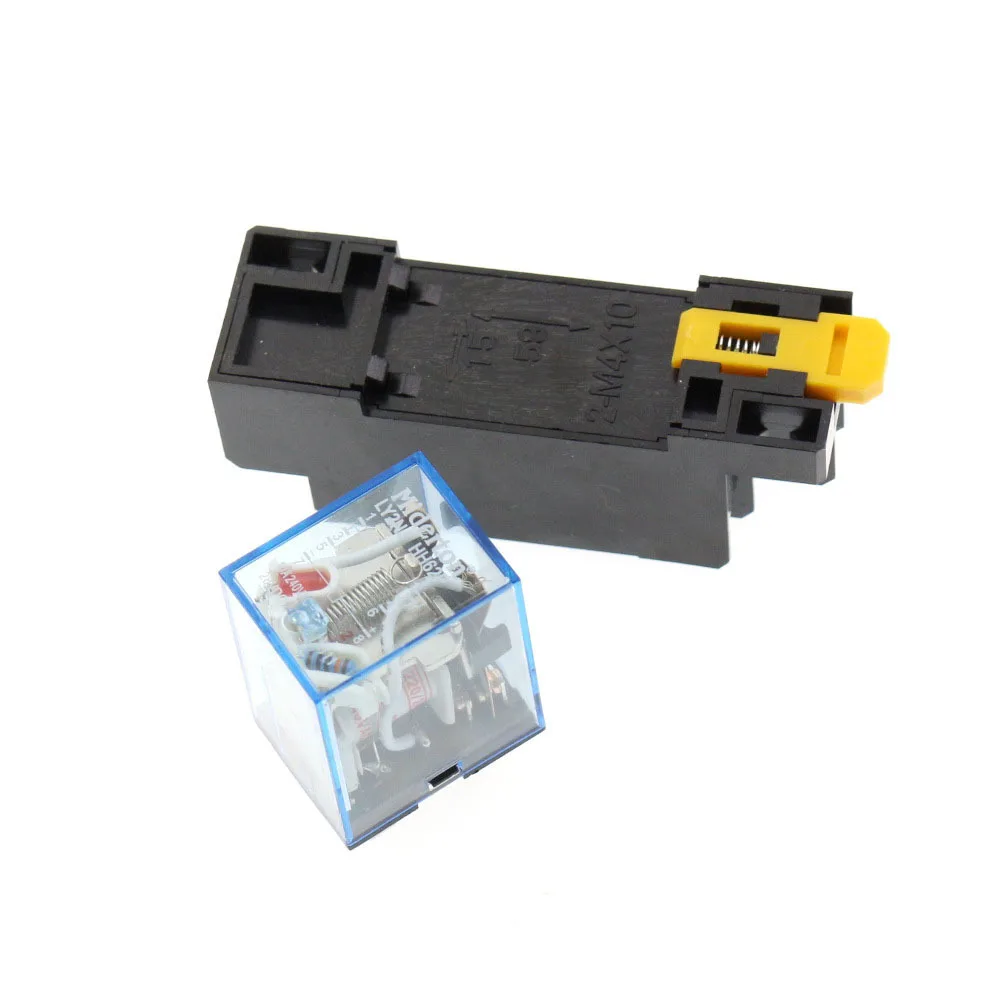 10 مجموعة LY2NJ HH62P لفائف التتابع DC12V/24 فولت/36 فولت/48 فولت/110 فولت/220/240/380 فولت التيار المتناوب 10A 8PIN مرحل الطاقة DPDT HHC68A-2Z مع قاعدة المقبس JQX-13F