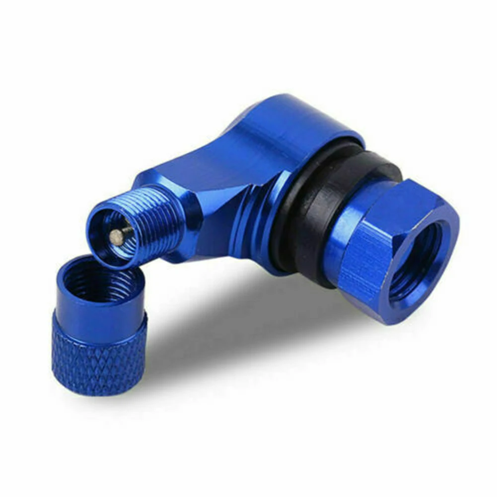 2PCS CNC Motorcycle 90 Degree Angle Wheel Tire Stem Tubeless Valve Aluminum Easy To Fill And Easy To Use To Check Tire Pressure.