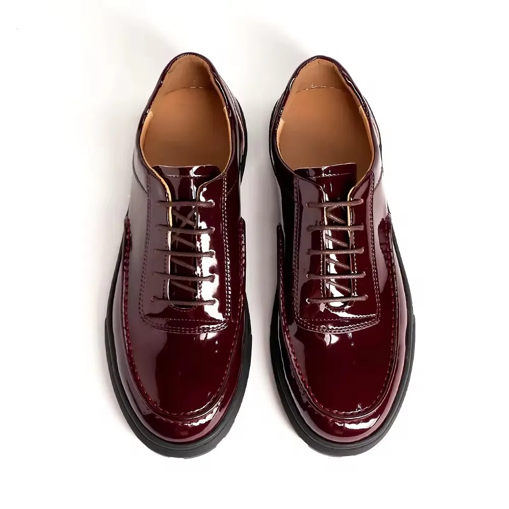 Luxury Brand Men's Casual and Formal Shoes with round Toe Lace-Up Design for Spring and Autumn Weddings and Parties