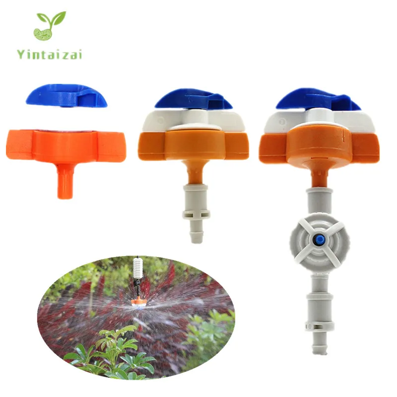 360 Graus Rotary Sprinkler, Chuva Spray, Rega Pulverizador, Jardinagem Irrigação, Sprinkler Agrícola, Conexões de gotejamento, 50Pcs