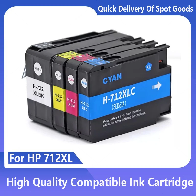 

Compatible for HP 712 XL 712XL Ink Cartridge for HP712 For HP DesignJet T650 T630 T250 T230 T210 Printer
