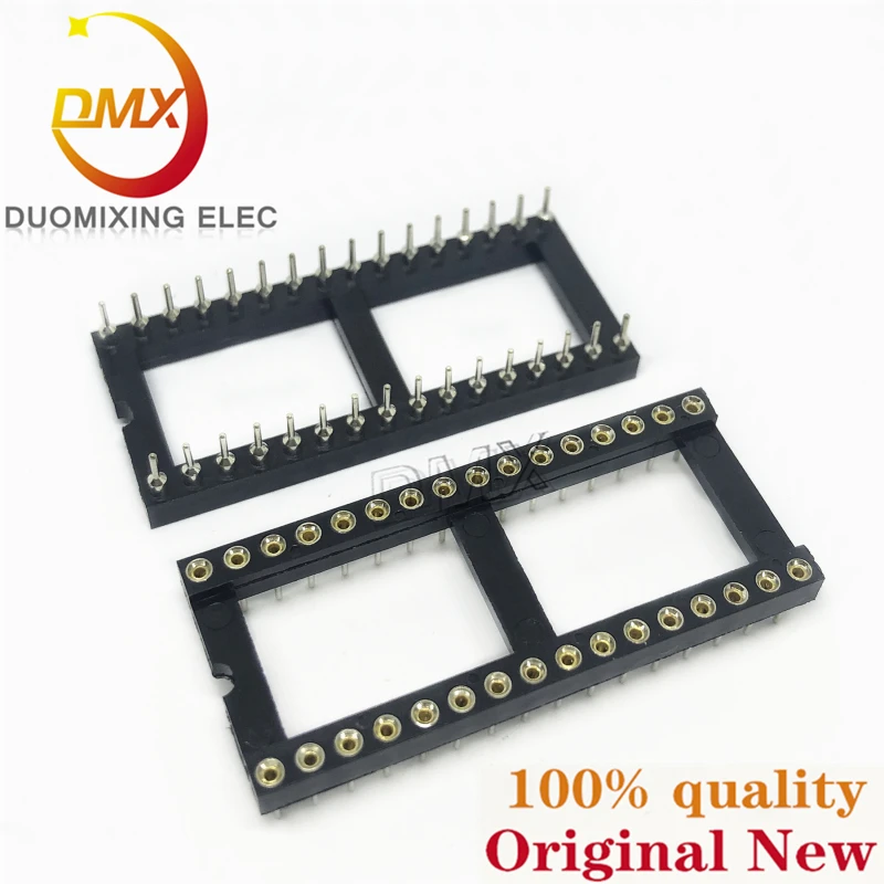 10 Stks/partij Vergulde Ronde Gat Ic Zitting 8P 14P 16P 20P 24P 28P 32P 40Pin Chiphouder Microcontroller Houder