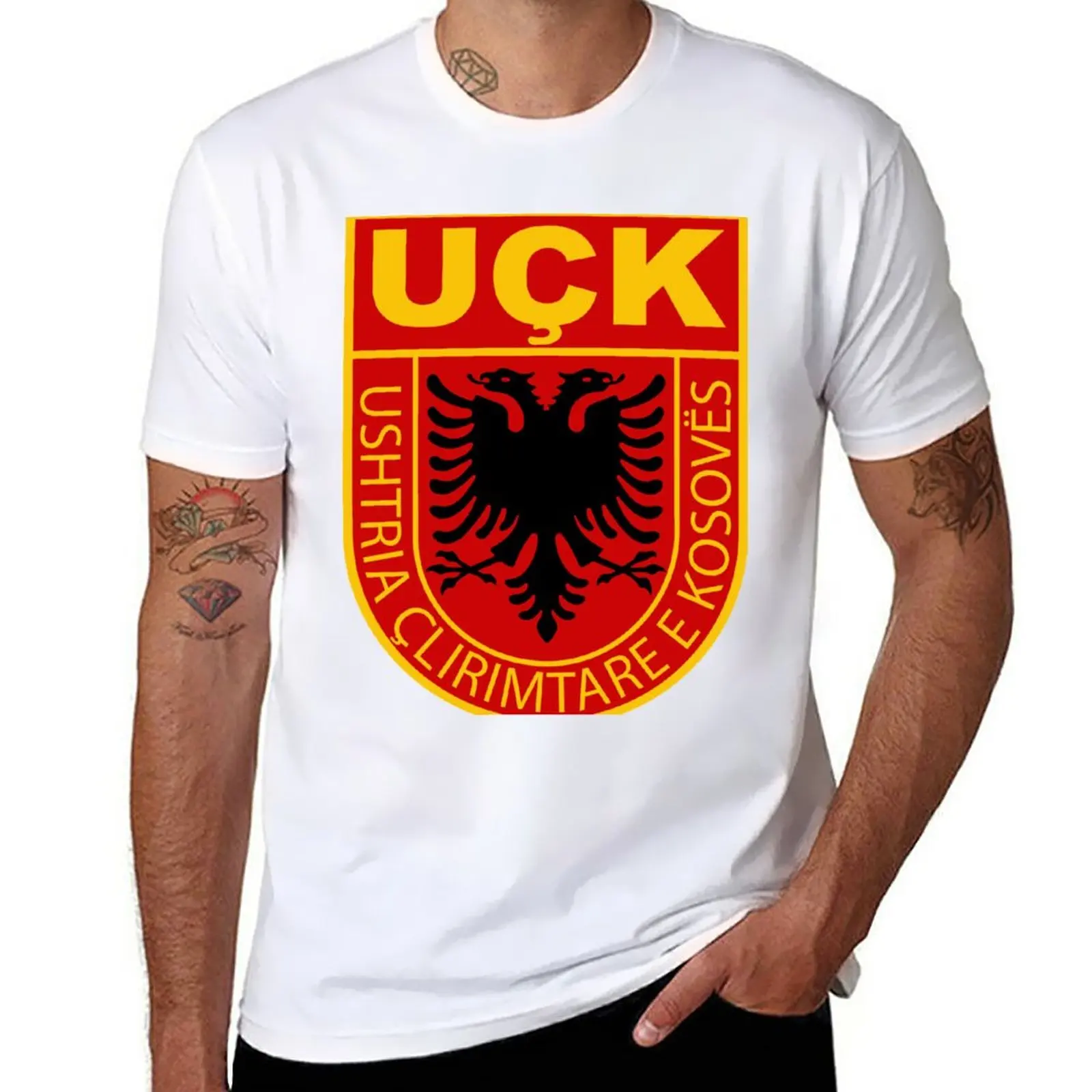 

New Kosovar uqk uck army albanian T-Shirt funny t shirt T-shirt men