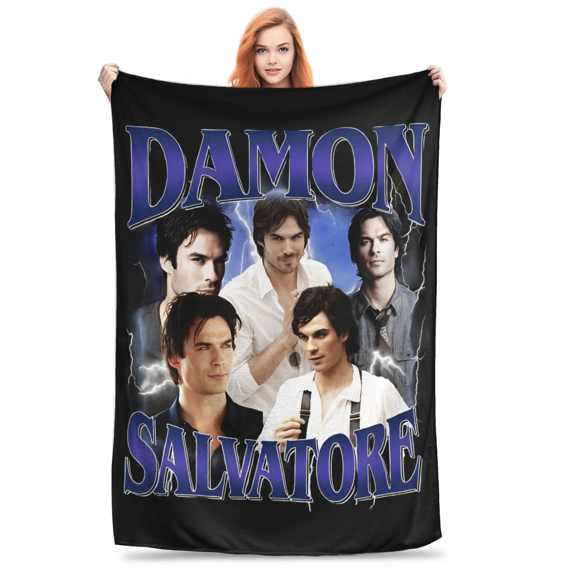 

Damon Salvatore-bayingimg Blanket Coral Fleece Plush All Season Soft Throw Blankets for Bedding Bedroom Plush Thin Quilt