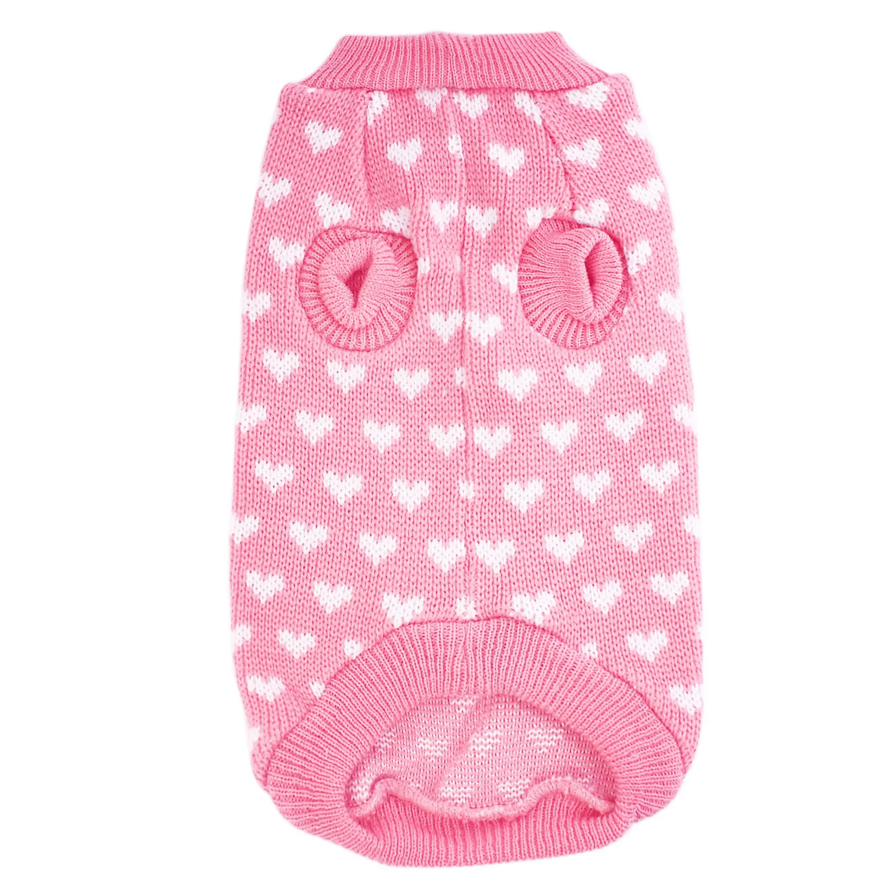 Dog Sweaters Everyday and Valentine\'s Day for Small Dogs Turtleneck Pink Dog Sweaters Knit Pullover Pet Sweater for Fall Winter