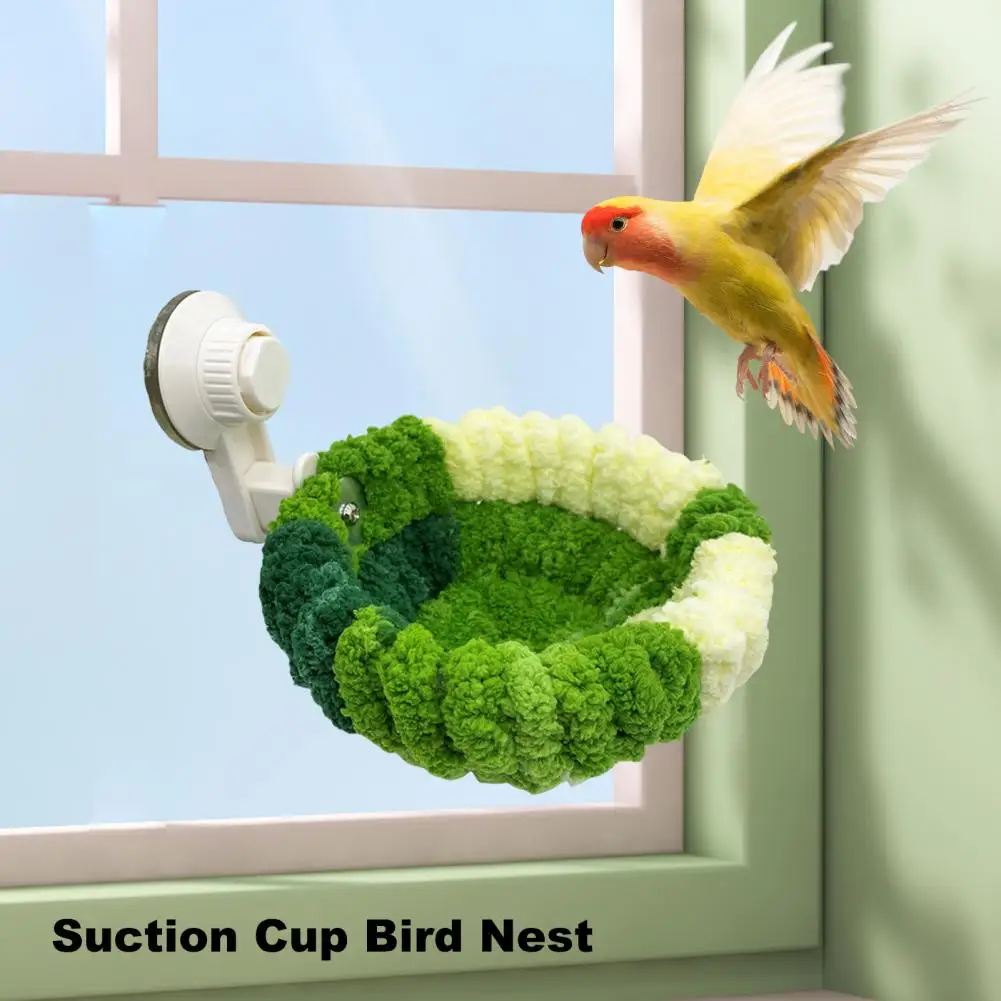 Suction Cup Bird Nest Coral Velvet 2-in-1 Bird Nest with Removable Suction Cup Plush Vehicle-mounted Warm for Parrot for Parrots