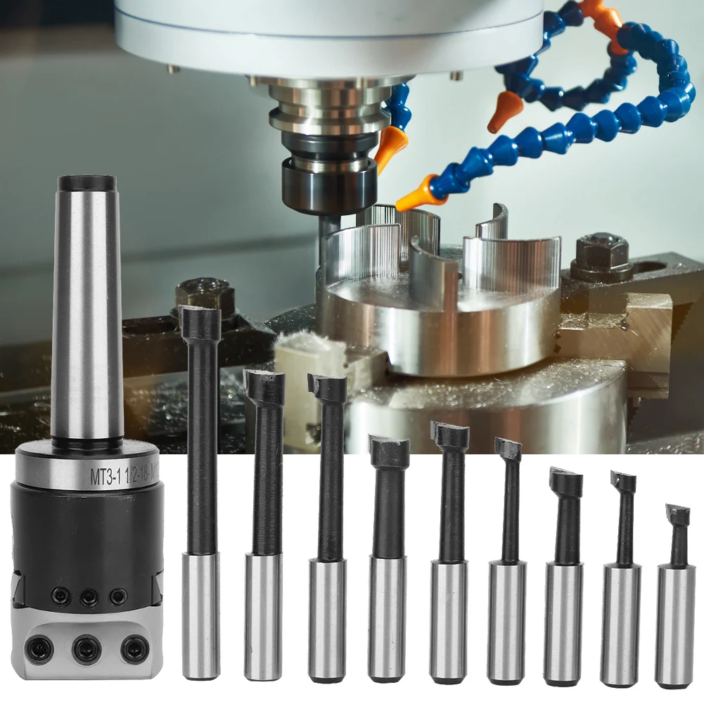 

Boring Adapter Boring Tool High Hardness Carbon Steel F1 Boring Head 1-1/2-18UNF Tail Thread MT3 Shank Tail Thread MT3