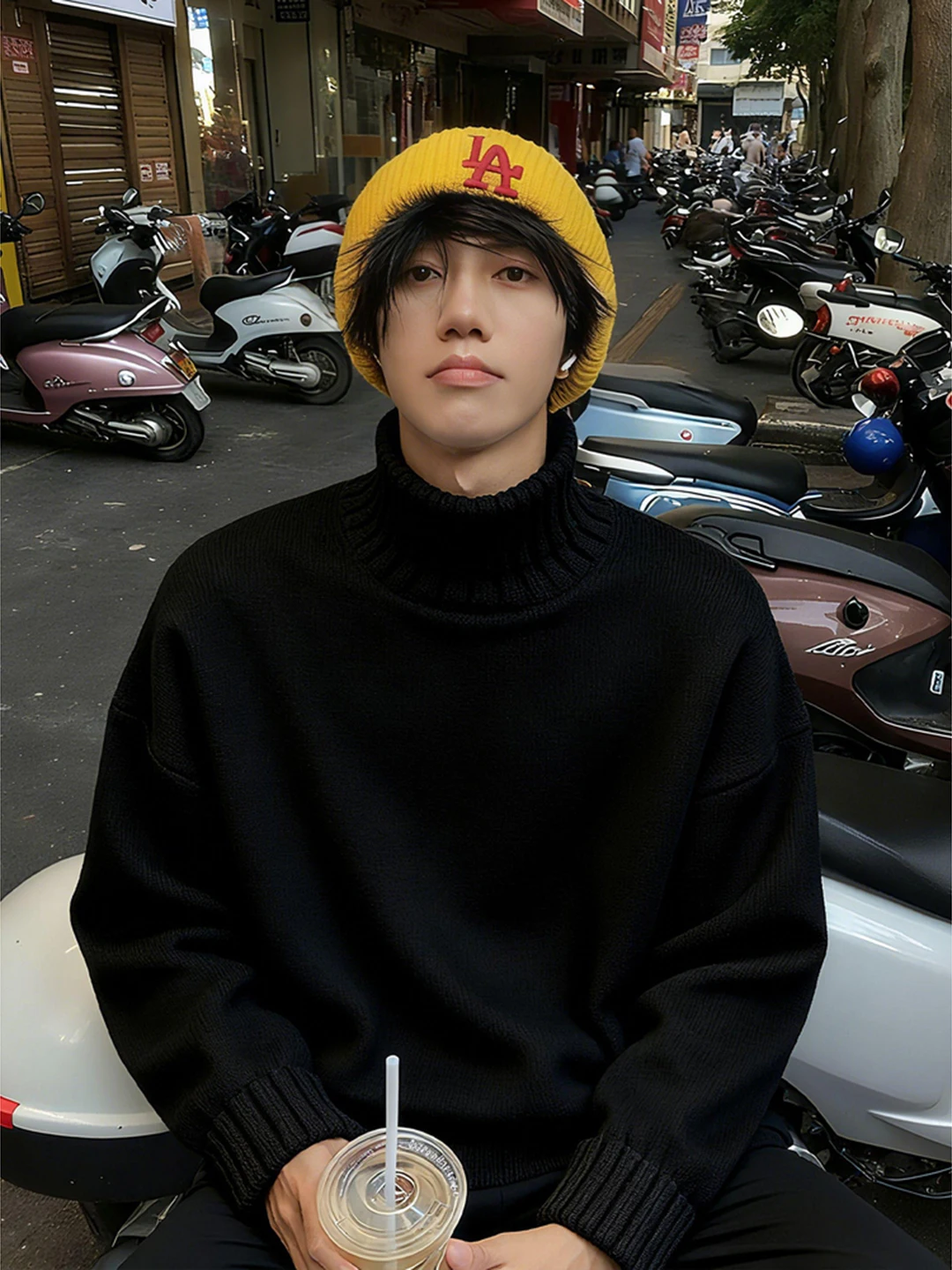 

Мужской зимний свитер Cleanfit с высоким воротом, вязаный, в корейском стиле, с флисовой подкладкой, утолщенный, для ношения под одеждой, из мягкого полиэстера, повседневный