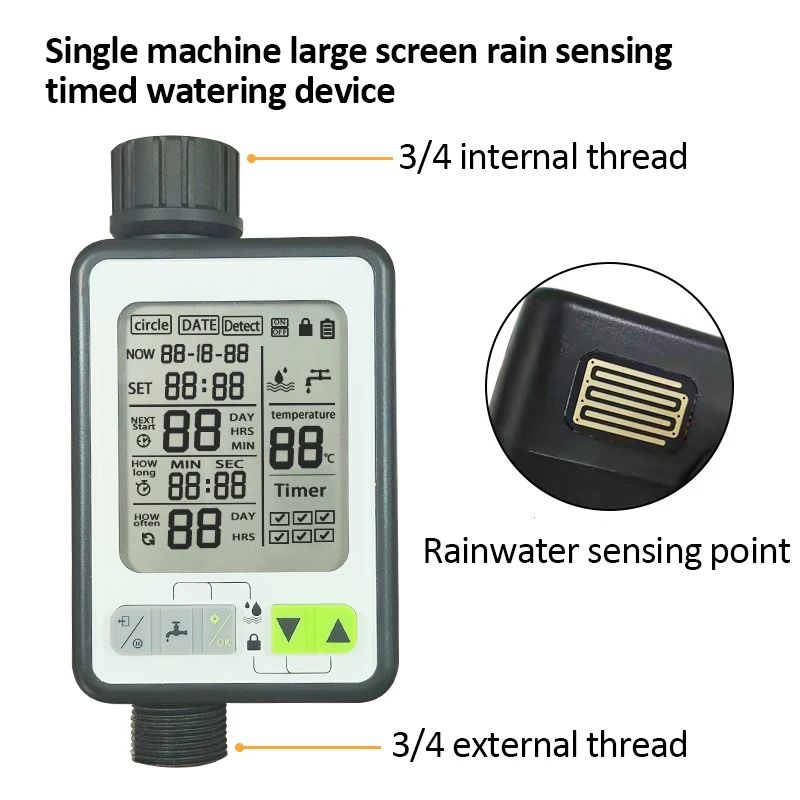 Imagem -03 - Rainwater Sensing Jardim Aspersor Máquina de Irrigação Digital Controlador de Spray de Irrigação Inteligente Temporizador de Água Profissional