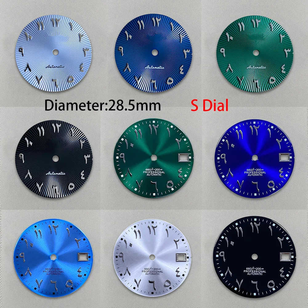 NH35 Dial Arabic Letter Numerals Dial No Luminous 28.5mm Watch Face for NH36 Mechanical Movement Men Watch Accessories