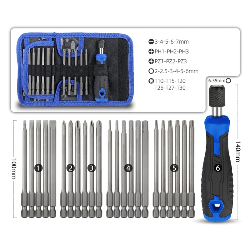 Screwdriver Set 24 in 1 Screwdriver with 23 Bit Impact Screwdriver