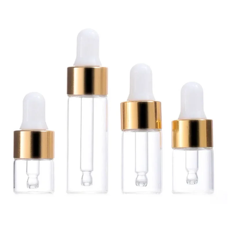 10X1/2/3/5 ML แก้วใส Dropper ขวด Pipettes เติมขวดน้ํามันหอมระเหย Mini Eye Drop ตัวอย่างน้ําหอม