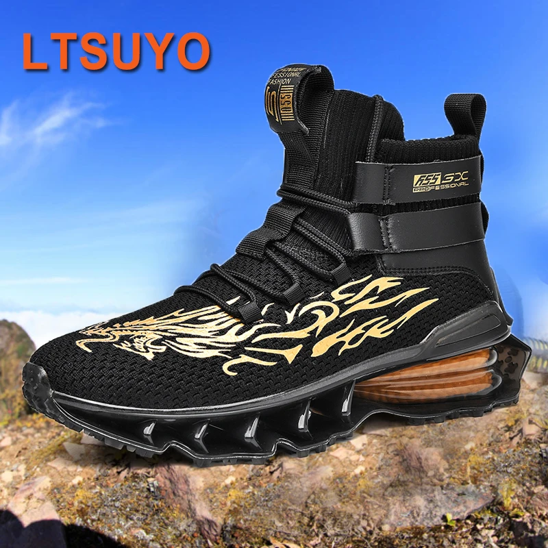 

Men's Outdoor Running Shoes Professional Laced Mountain Road Shoes Sharp Sole Four Seasons Travel Men's Footwear Size 39-45