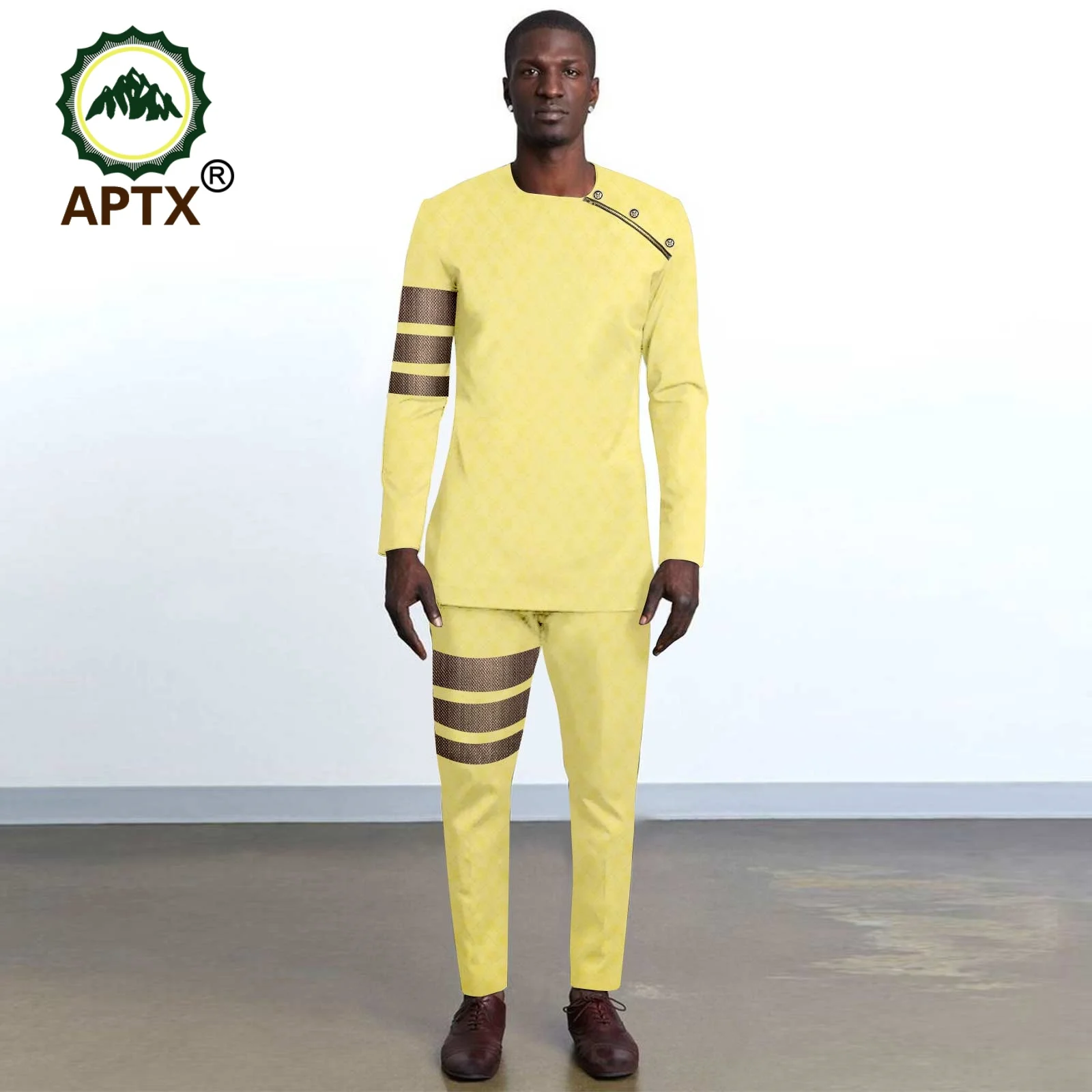 African clothing men's set Traditional Outfit Oversized Casual Fashion  Long Sleeve T Shirt  2-piece Set  for Men 2416110