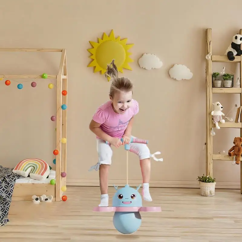 Pelota de saltar con mango para niños, pelota de saltar silenciosa, pelota de entrenamiento de equilibrio, salto de equilibrio