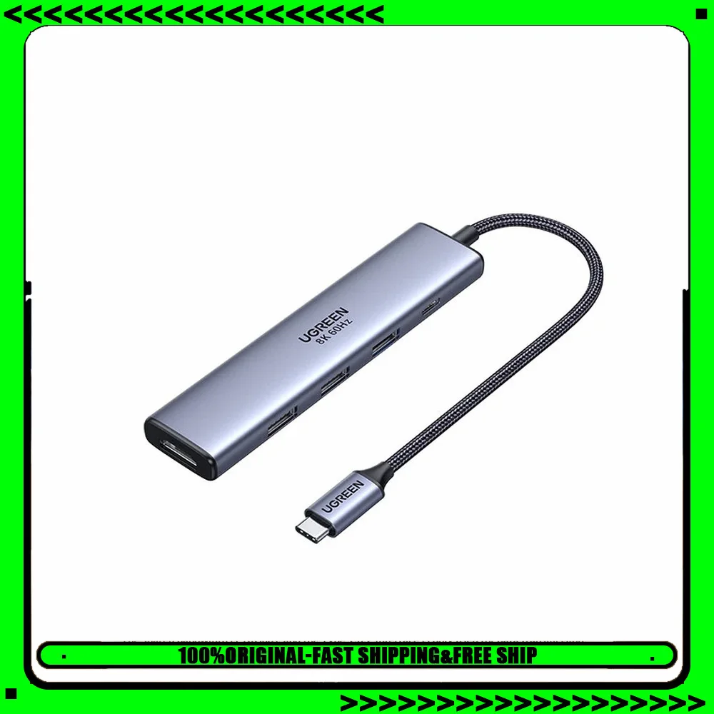 UGREEN 15905 USB C to DisplayPort 1.4 Hub 8K 60Hz 4K 240Hz 100W PD USB 3.0 Adapter.