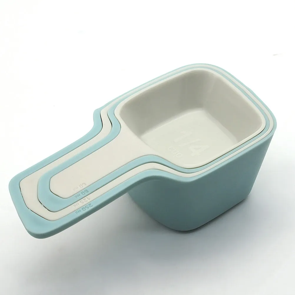4Pcs Measuring Spoon Set Plastic Colorful Kitchen Baking Tools Stackable Milk Powder Spoons Liquid Dry Ingredient Measuring Cups