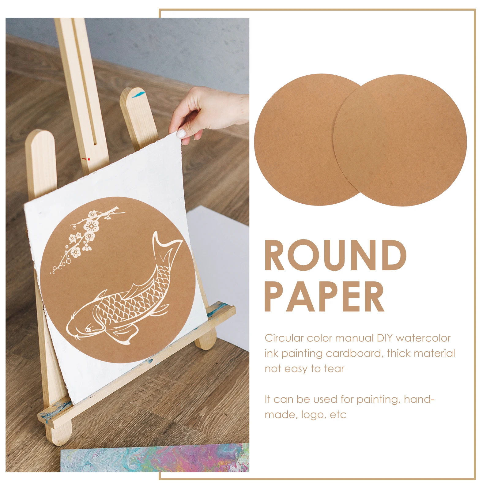 20pcs Round Painting Cardboard Colorful Handmade Boards Premium Paper Office Supplies Art Projects DIY Decorations