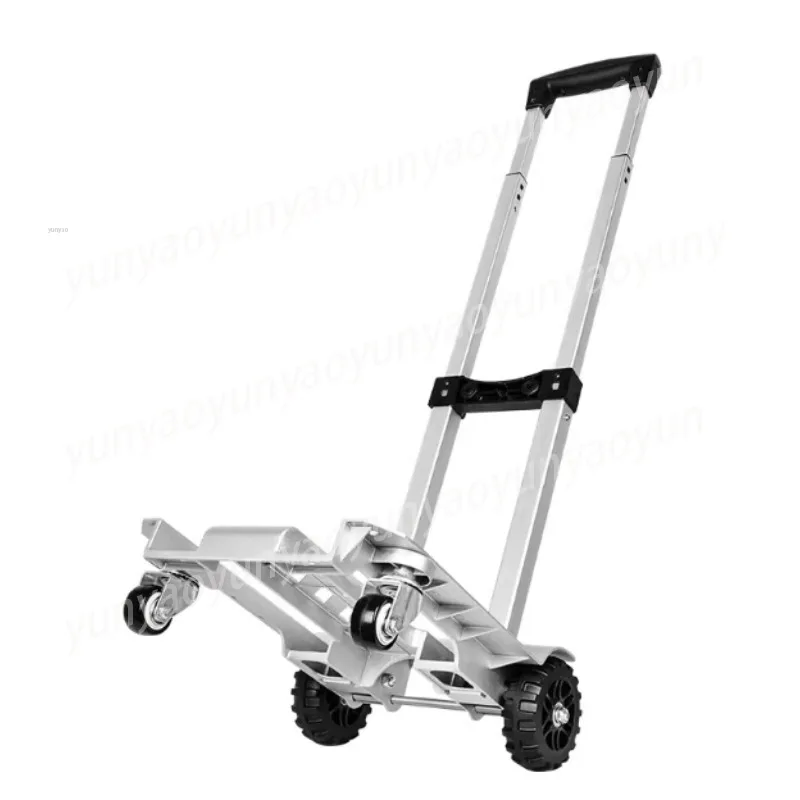 

Складная алюминиевая тележка на 4 колесах, усиленная, грузоподъемность 100 кг, портативная тележка для перевозки багажа, переезда, покупок