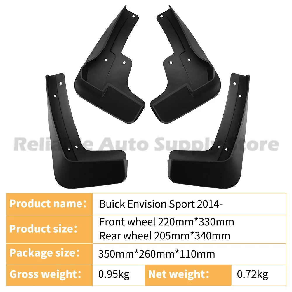 

For Buick Envision Sport 2014-2024 Premium Rubber Mud Flaps Durable Protection High Quality Fit Ultimate Shield