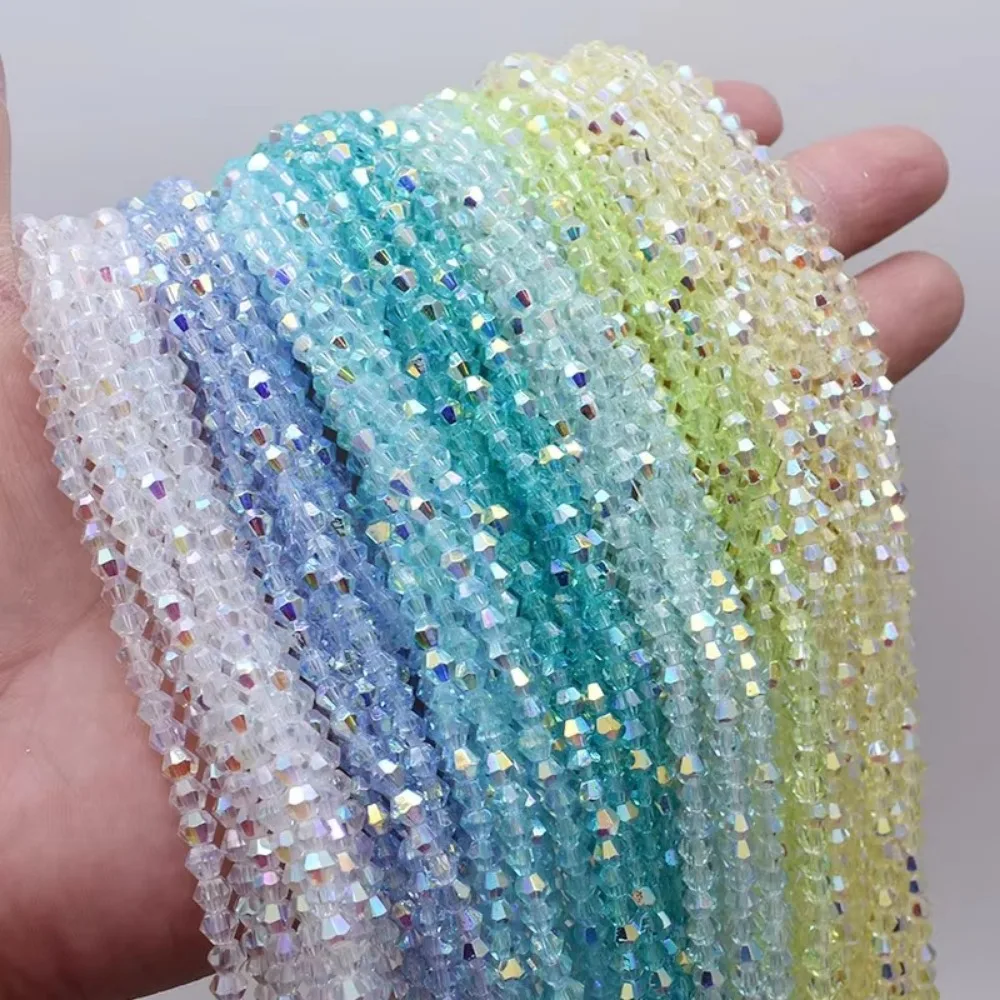 10 шт., 4 мм, двухконусные хрустальные бусины, стеклянные DIY свободные бусины-разделители, австрийские граненые красочные хрустальные бусины, браслеты, принадлежности для сережек