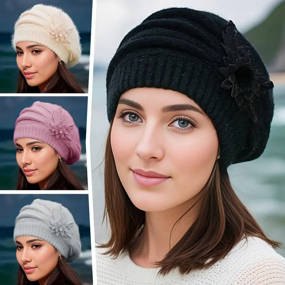 Winter Women\'s Beret Hat - Korean Fashion Thick Rabbit Hair Knit Beret for Young Women, Warm and Stylish Woolen Hat