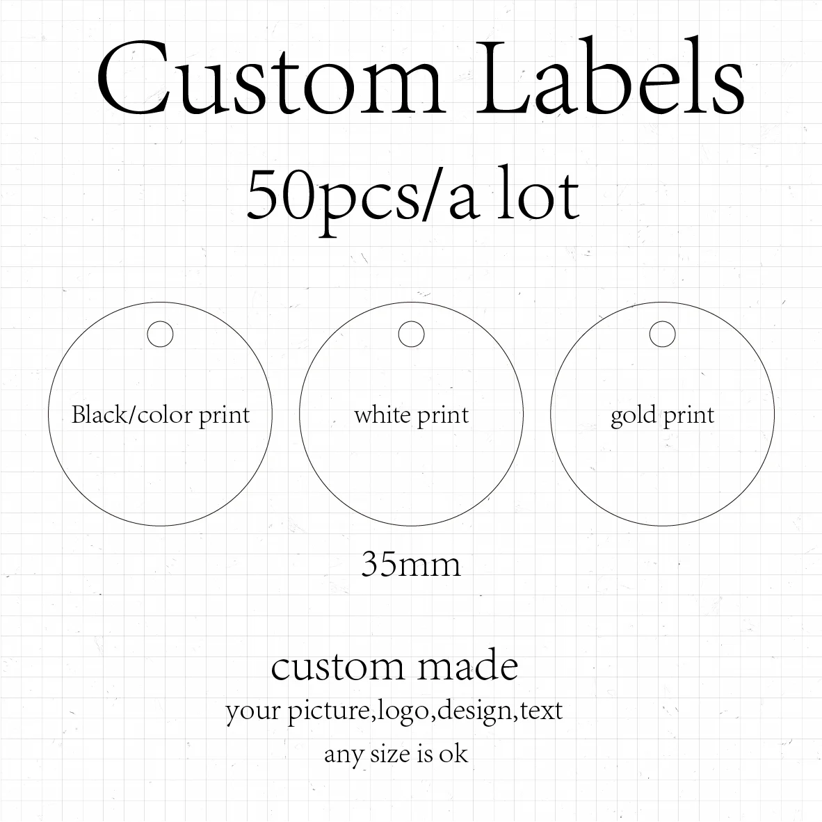 

35MM Customize Circular Label Print Your Logo Gift Cards Commercial Paper Products Party Invitation Customized Wedding Tags