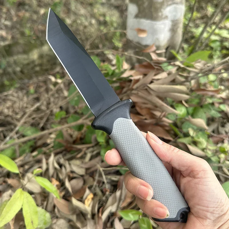 2024 New Outdoor Knife Fixed Blade Knife Military Camping Hunting Knives Tanto Blade W/Sheath Rubber Handle Edc Paring Tools