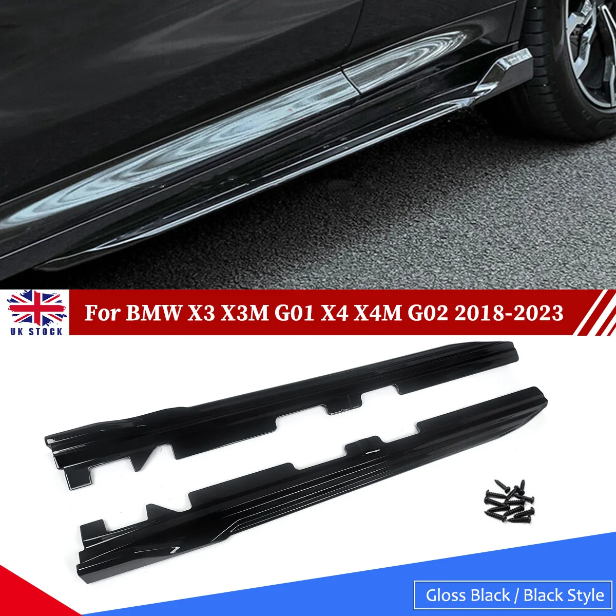 

1 пара (левая и правая) боковых удлинителей MAGICKIT для BMW X3 X3M G01 X4 X4M G02 2018-2023, автомобильные аксессуары, инструменты, глянцевый черный