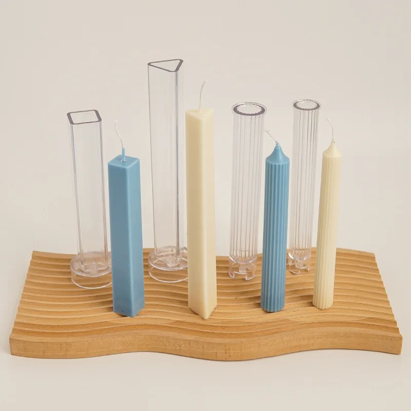 Triangular Square Round Long Pole Candle Plastic Mold Diy Homemade Aromatherapy Candles Making Kit Acrylic Pc mould