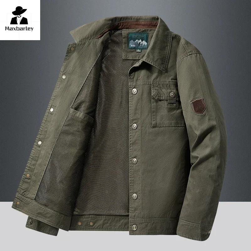 Cargo Jackets 2024 Autumn Men Casual Windbreaker Fashion Cargo Jacket Coat Male Baseball Jackets Camping Outerwear Man Clothes
