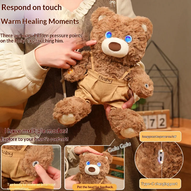 

Интерактивная плюшевая игрушка-компаньон AI Bear с управлением через приложение, голосовым чатом, обучающая, умная, для эмоциональной поддержки