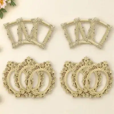 

12Pcs Vintage Resin Photo Frames Oval Rectangle Baroque Display Frame for DIY Art Projects Home Decor Decorative Photo
